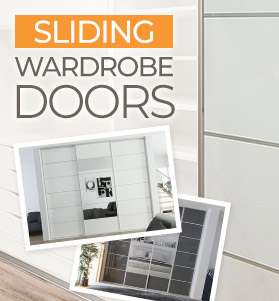 sliding wardrobe doors banner showing some designs and styles available