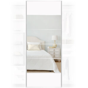 White Mirrored Gloss Sliding Wardrobe Door 950mm x 2400mm