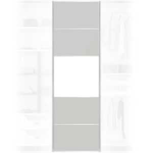 Solid Light Grey Gloss Sliding Wardrobe Door 650mm x 2200mm