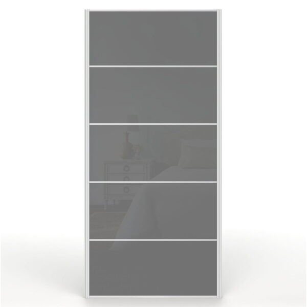 Solid Dark Grey Gloss Sliding Wardrobe Door 950mm x 2000mm