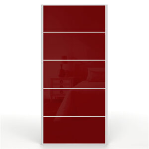 Solid Maroon Gloss Sliding Wardrobe Door 950mm x 2000mm