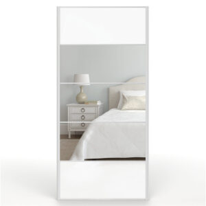 Mirrored White Gloss Sliding Wardrobe Door 950mm x 2000mm