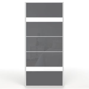 Solid Dark Grey Gloss Sliding Wardrobe Door 950mm x 2200mm