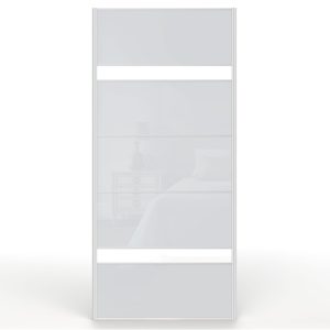 Solid Light Grey Gloss Sliding Wardrobe Door 950mm x 2200mm