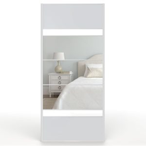 Mirrored Light Grey Gloss Sliding Wardrobe Door 950mm x 2200mm