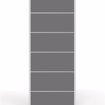 Flat-Pack Grey Satin 2400mm Sliding Wardrobe Door